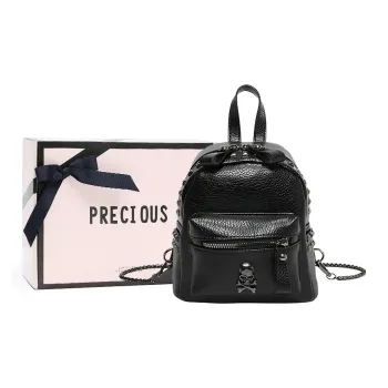 MINLUBAOLUO PU Backpack Regular Women's White/Black