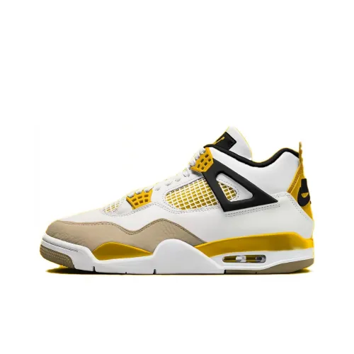 Jordan Air Jordan 4 WMNS 'Vivid Sulfur' Slip Resistant Low Top Vintage Basketball Shoes Women's Yellow White