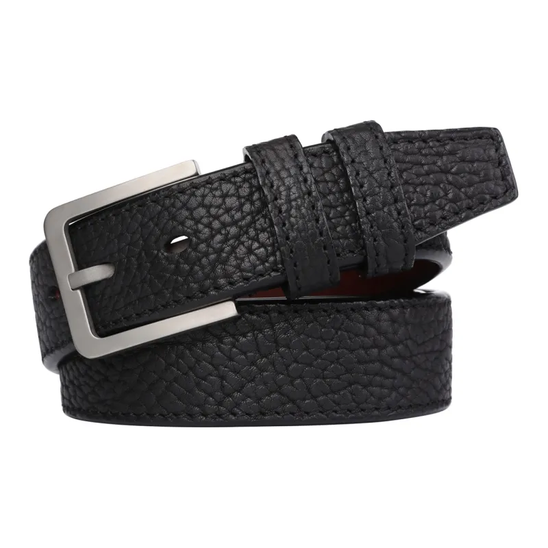 Jaylen Oos Titanium Alloy Pin Buckle Wild Cow Leather Textured Top Grain Cow Leather Leather Belts Men's-4