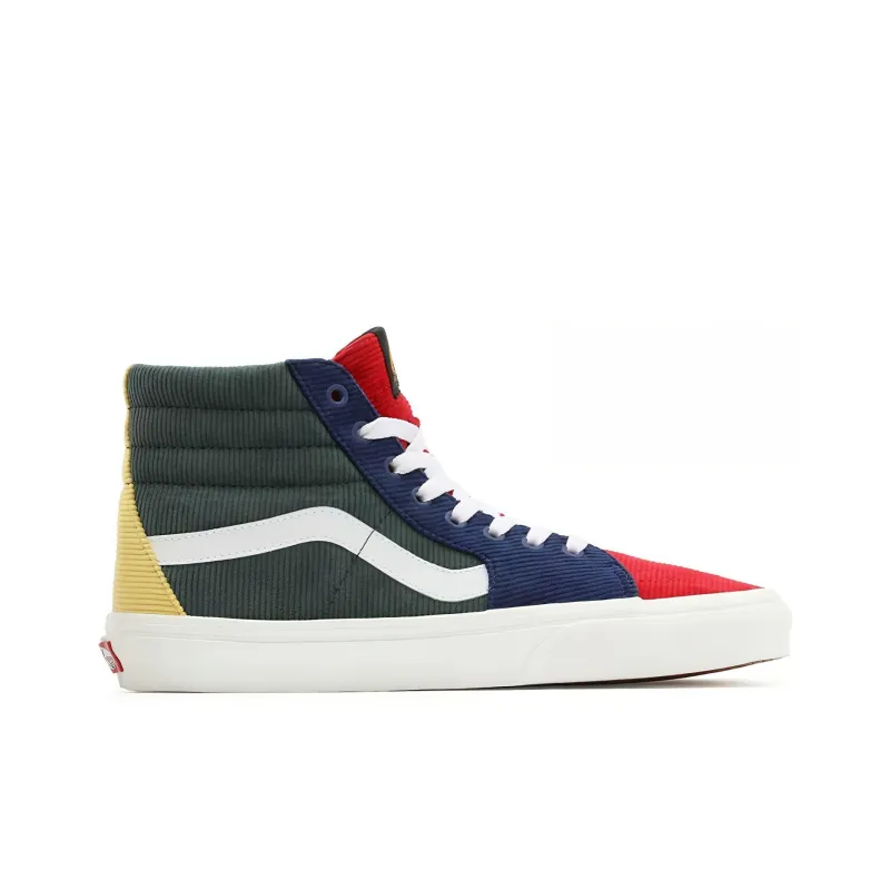 Vans Unisex Mixed Corduroy SK8 HI High Top Sneakers Green/Blue/Red-1