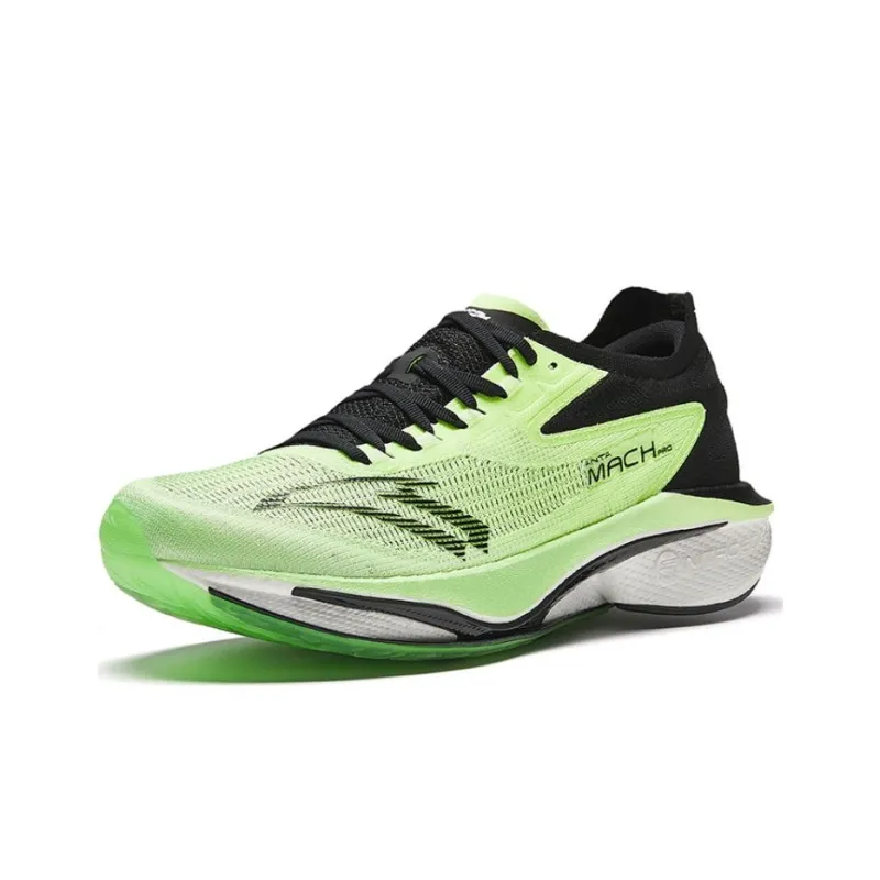 Anta MACH Mach 4.0 Cushioned Slip-Resistant Low-Top Running Shoes Men's Green Black-1