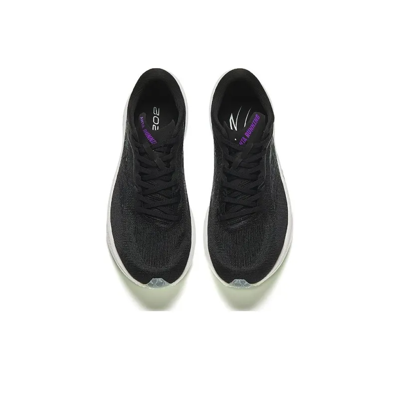 Anta Cushioning Wear Resistant Rebound Low Top Sprint Running Shoes Men's Black White-2