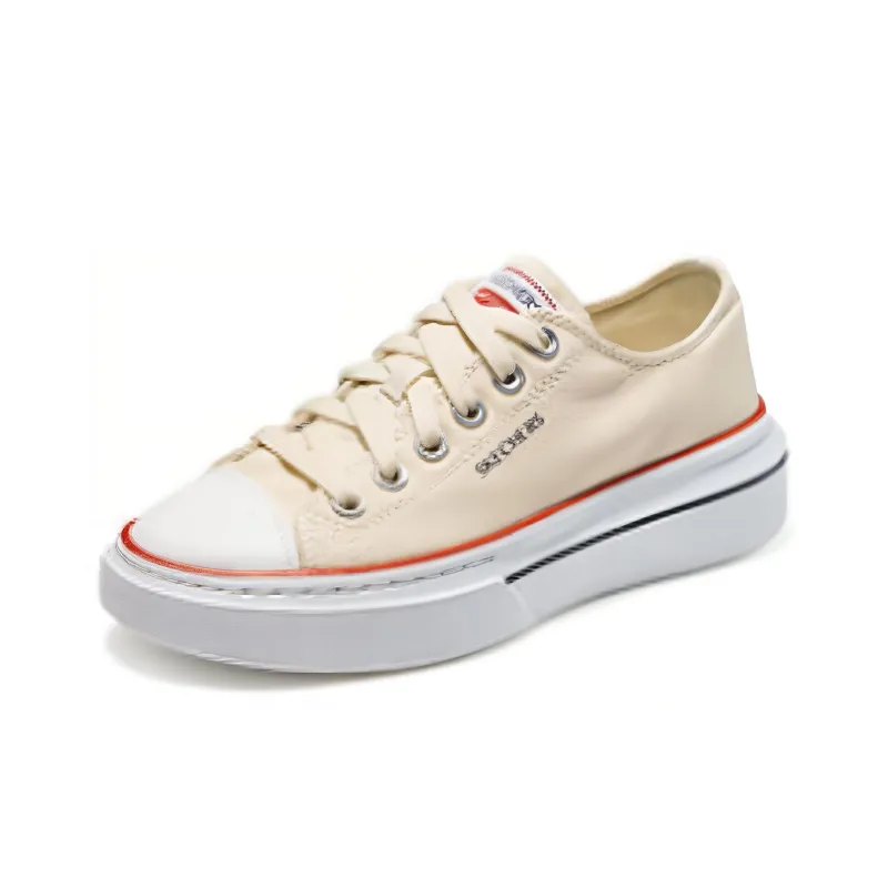 Skechers Abrasion Resistant Cushioning Low Top Canvas Shoes Women's White Brown-2