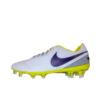 Nike Tiempo Legend 6 FG Rubber Long Studs Cushioning, Wear Resistant Soccer Shoes Unisex White