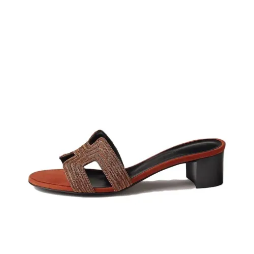 HERMES Oasis Slide Slippers Women's Dull Red