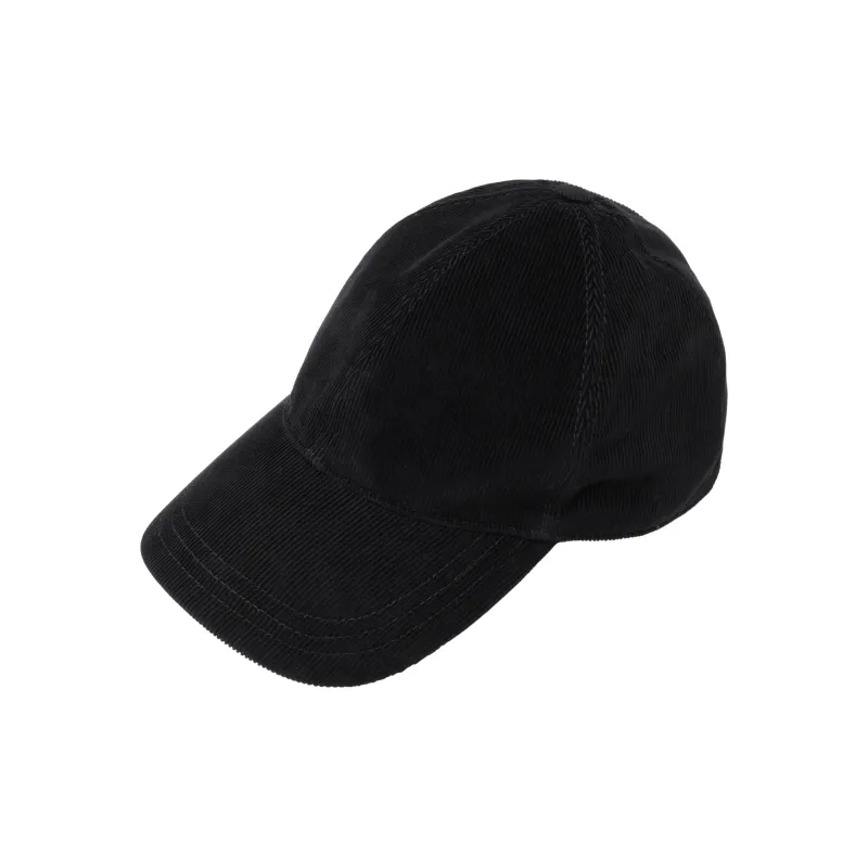 PRADA Logo Plaque Corduroy Baseball Cap-1