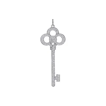 TIFFANY & CO. Platinum Diamond Pendants Unisex Silver
