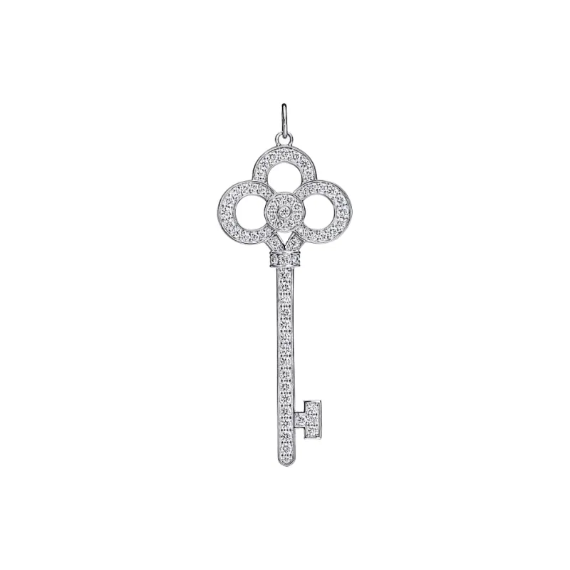 TIFFANY & CO. Platinum Diamond Pendants Unisex Silver-0