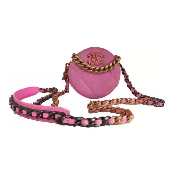 CHANEL 19Bag Denim Handheld Shoulder Bag, Crossbody Bag Women's Bright Pink