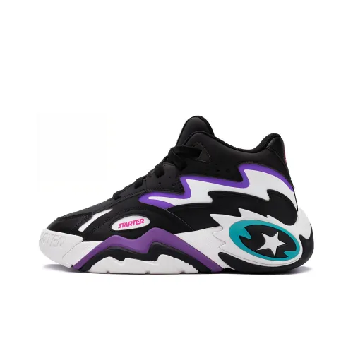 STARTER Vol Series Vintage Basketball Shoes Men Low-Top Black/Purple