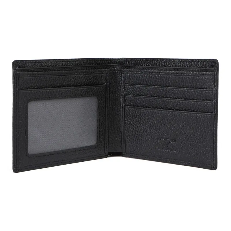 SEPTWOLVES Cow Leather Wallet Men's Black-4