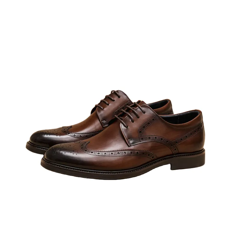 Help Dress Shoes Men Low Top Black/Brown-5