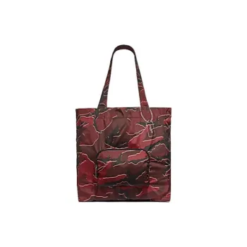 COACH Packable Nylon Tote Bag, Shopping Bag, Handbag, Shoulder Bag Large Size Women's Red & Black
