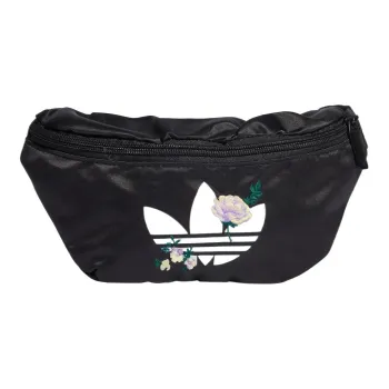Adidas Originals Recycled Material Panel Satin Crossbody One Shoulder Fanny Pack Regular Women's Black