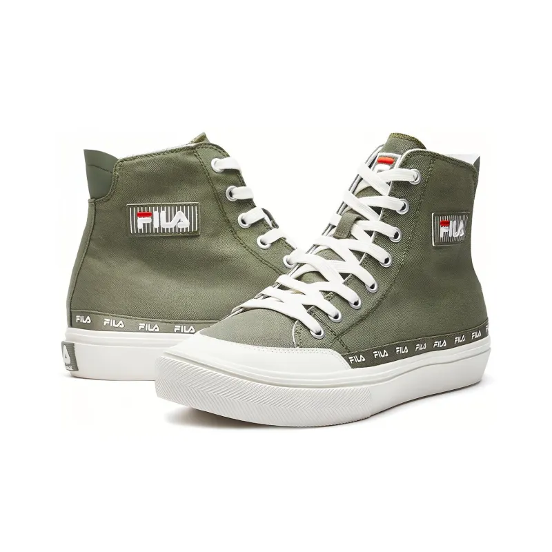 FILA Strada High top Canvas Shoes Green-2