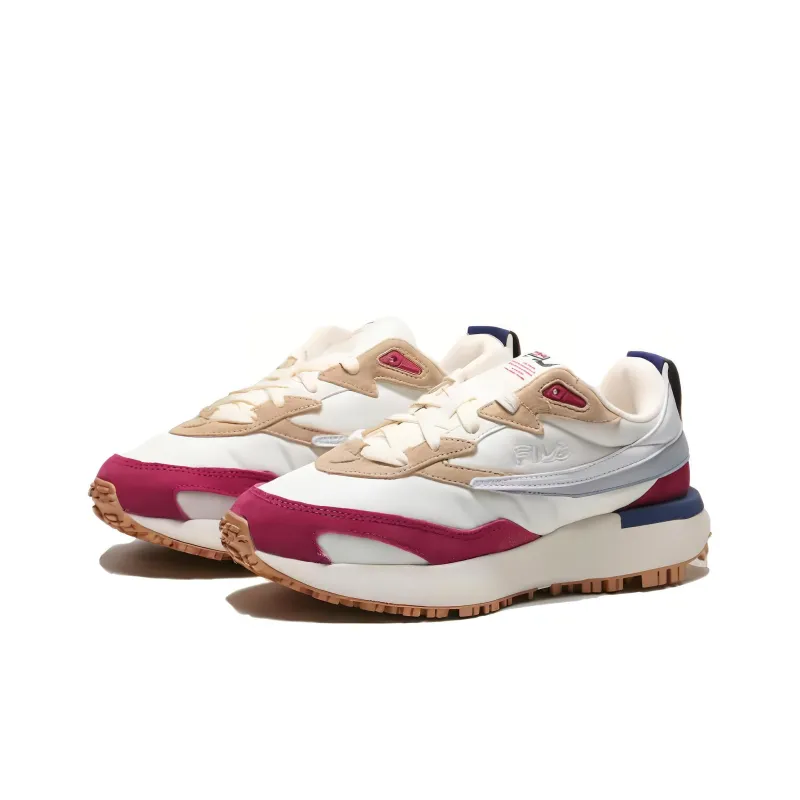 FILA Zagato Durable Breathable Low-Top Running Shoes Unisex White Red-2