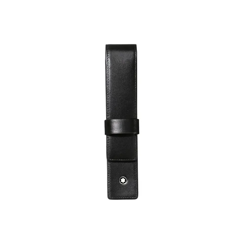 MONTBLANC Cow Leather Pen Case Clutch Unisex Black-0
