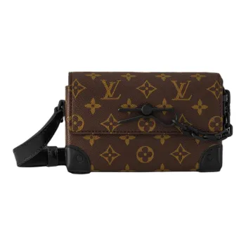 LOUIS VUITTON Steamer Coated Canvas Cow Leather Patchwork Shoulder Bag Crossbody Bag Mini Unisex Brown