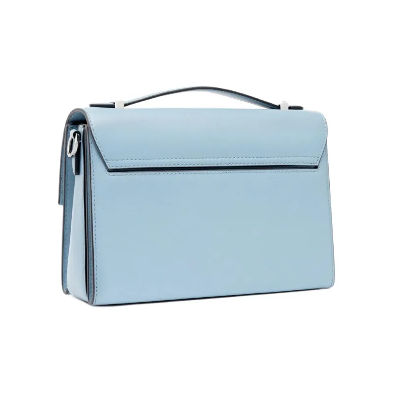 MICHAEL KORS Hendri Cow Leather Shoulder Bag, Crossbody Bag Extra Small Women's Light Blue-3