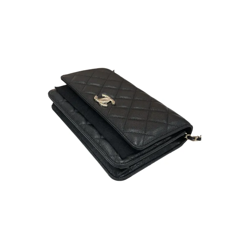 CHANEL WOC Caviar Cow Leather Shoulder Bag, Crossbody Bag, Wallet Women's Black-3