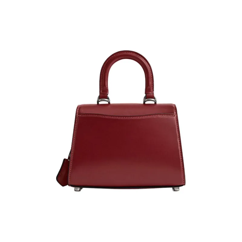 COACH Sammy Calfskin Handbag Trumpets Women's Burgundy-2