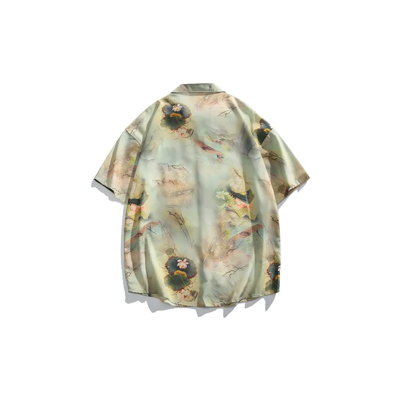 WARLI Shirts Unisex Penglai Fairy Island Green-1