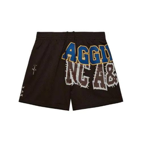 Mitchell Ness X Travis Scott Sports Shorts Unisex Brown