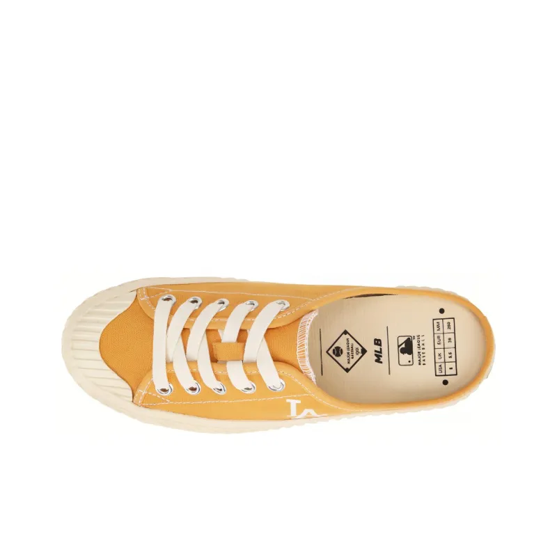MLB Play Ball Los Angeles Dodgers Slip Resistant Low Top Canvas Shoes Unisex Orange Yellow-3