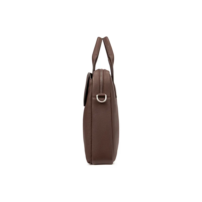 Jeep Top Grain Cow Leather, Pure Cow Leather Laptop Bag, One Shoulder Handbag Regular Men's Coffee-4