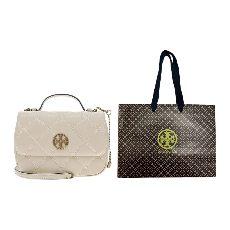 TORY BURCH TB Willa Goatskin Shoulder Bag Crossbody Bag Handbag Women's Cheese White-7