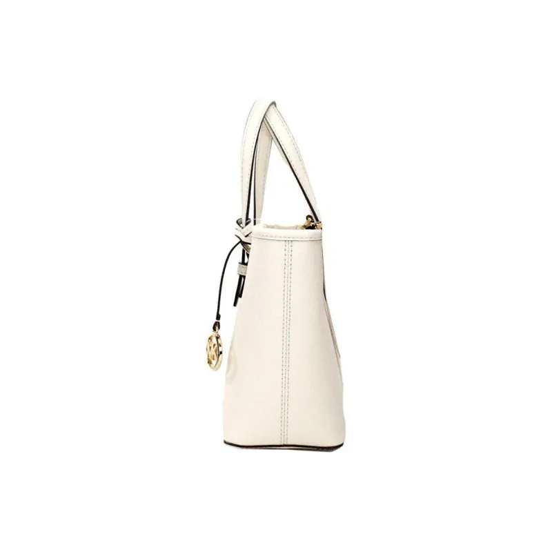 MICHAEL KORS Jet Set Leather Tote Bag Portable Crossbody Bag Shoulder Bag Women's Milk White-6