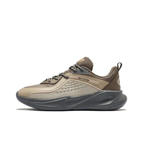 Erke Casual Shoes Men Low-Top Dried Wood Gray/Iron Man Gray