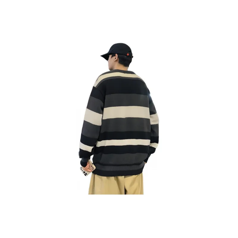 Tonlion Sweater Men's Black White Gray-0