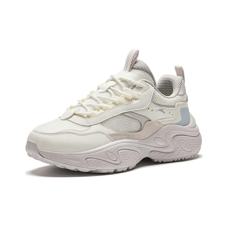 Anta Stars Cushioning Wear Resistant Low Top Casual Shoes Women's White Gray Blue-1