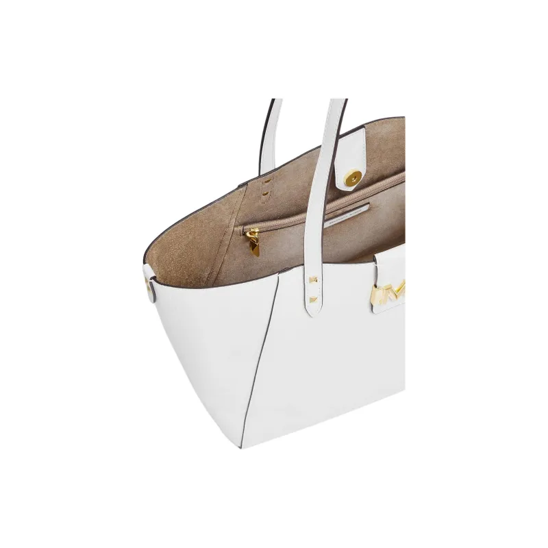 MICHAEL KORS Karlie Cow Leather Tote Bag Shopping Bag Shoulder Bags Women's White-3