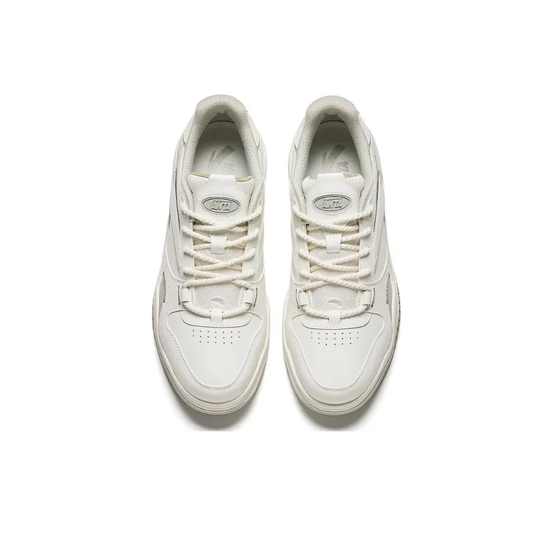 Anta Slip Resistant Height Increasing Low Top Skateboard Shoes Men's White Gray-2