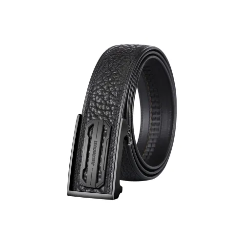 Jaylen Oos Stainless Steel Snap Business Tough Buffalo Leather knitted-motif Leather Belts Men's