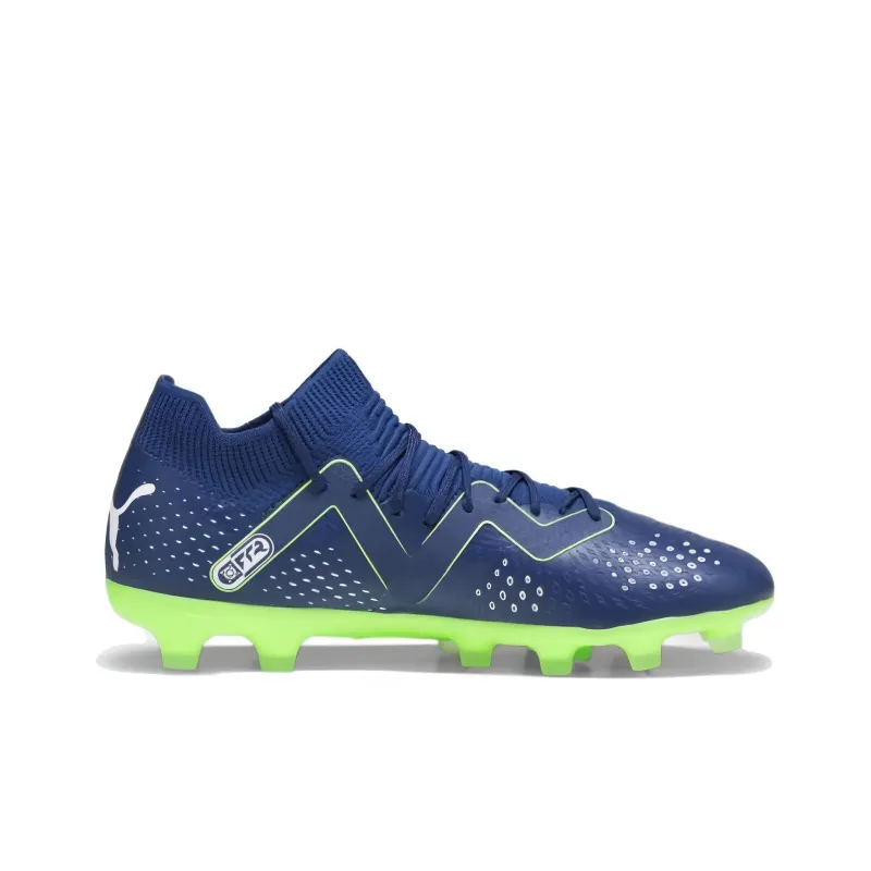 PUMA Future Match HG Rubber Short Studs Anti Slip Wear Resistant Soccer Shoes Men's Blue Green-1