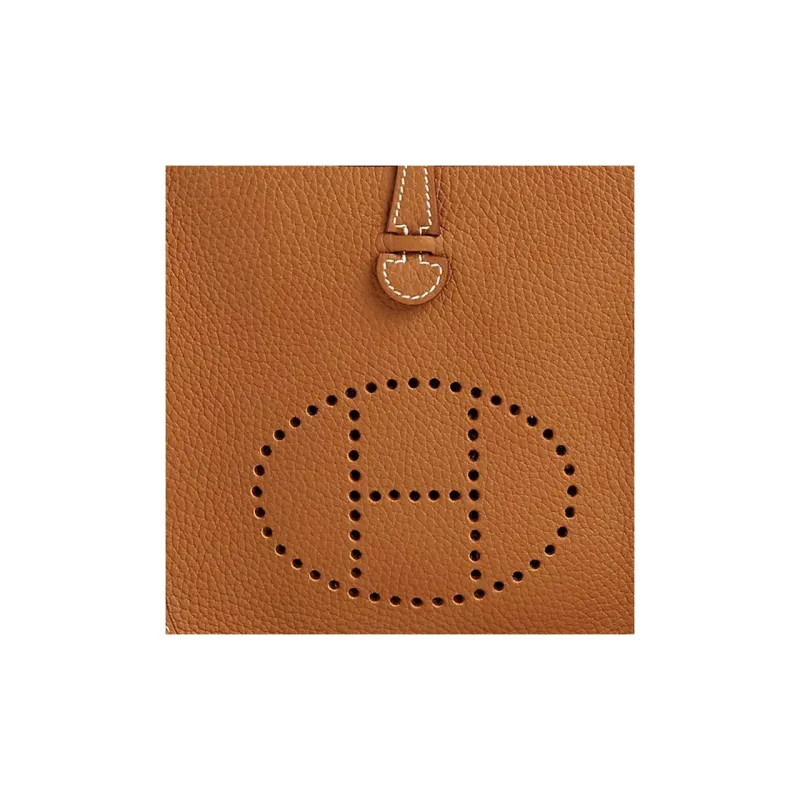 HERMES Evelyne Clemence Calfskin Crossbody Bag, Shoulder Bag Mini Women's Gold Brown-3