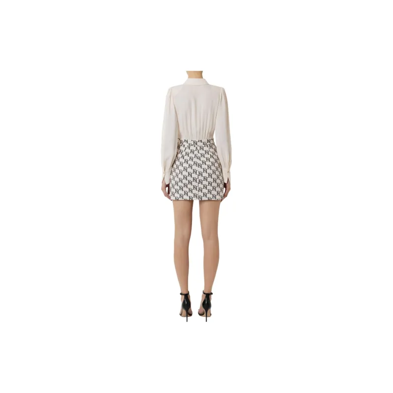Elisabetta Franchi Long-Sleeved Dresses Women's Butter Black-1