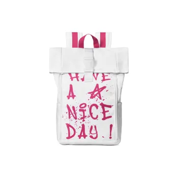 DRACONITE Polyester Backpack Regular Unisex White & Red