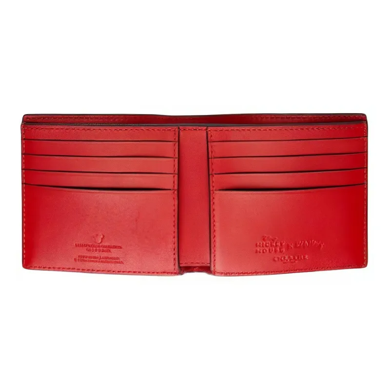 COACH Disney X Keith Disney Mickey Collaboration Billfold Wallet Leather Wallet Women's Red Multicolor-2
