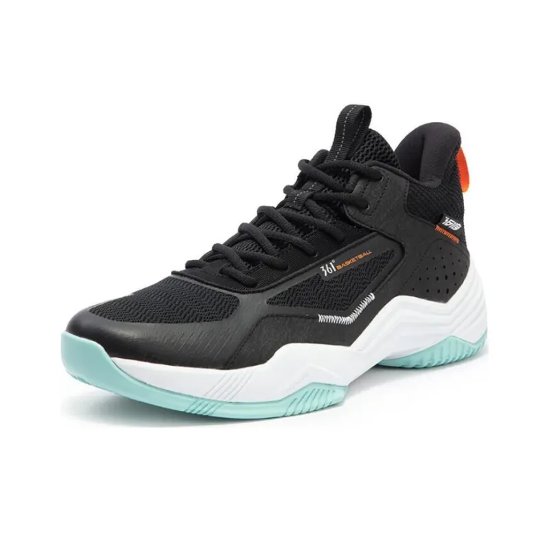361° Cushioned Slip Resistant Low Top Basketball Shoes Men's Black White-1