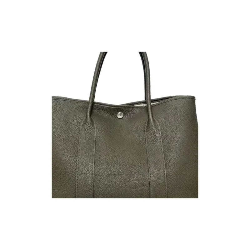 HERMES Garden Party Negonda Calfskin Garden Bag Handbag Regular Unisex G8 Vert Maquis Forest Green-4
