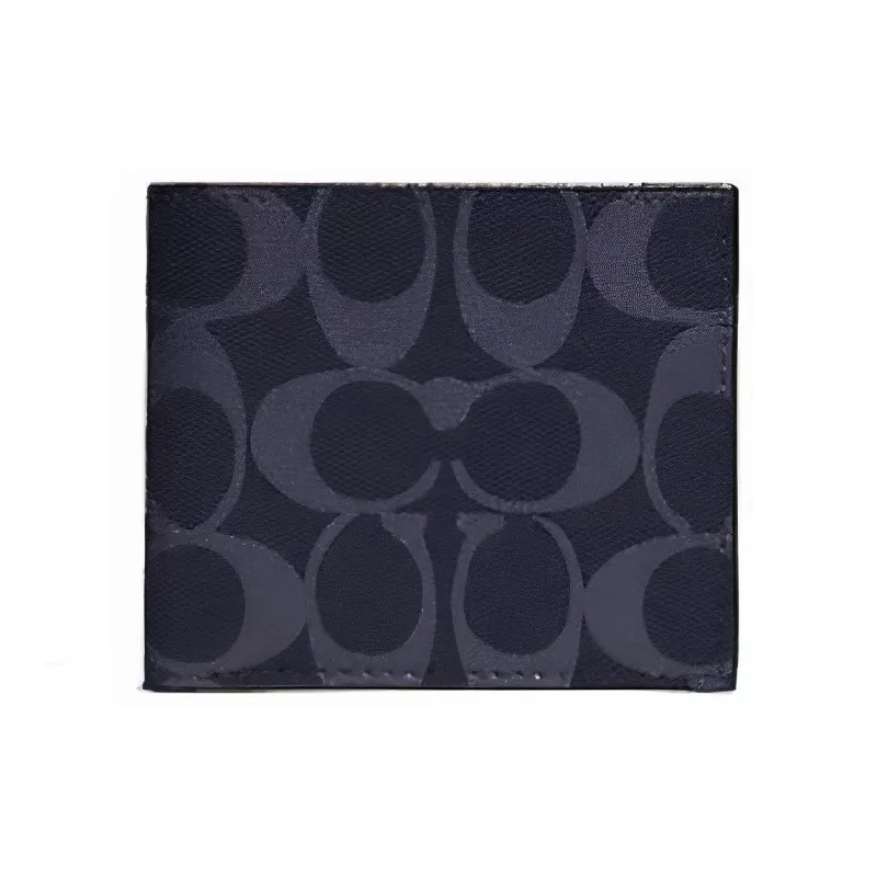 COACH Billfold Wallet Leather Wallet Men's Navy Blue-0