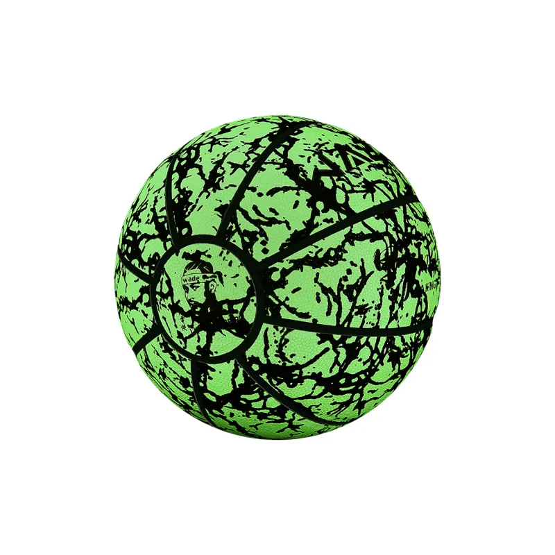 WADE x YBAKING Size 7 Indoor And Outdoor All Street Glow In The Dark Reflective Training And Competition Basketball PU-1