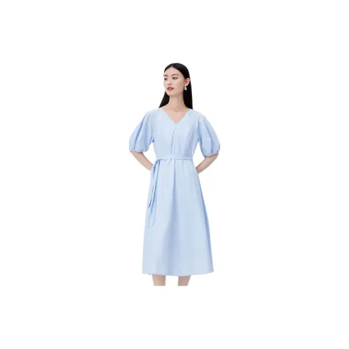 DESIGNICE Short-Sleeved Dresses Women's Aqua Blue