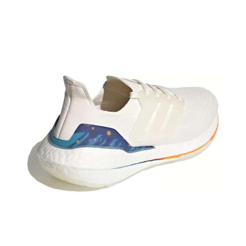 Adidas Ultra Boost 21 White Royal Blue-4