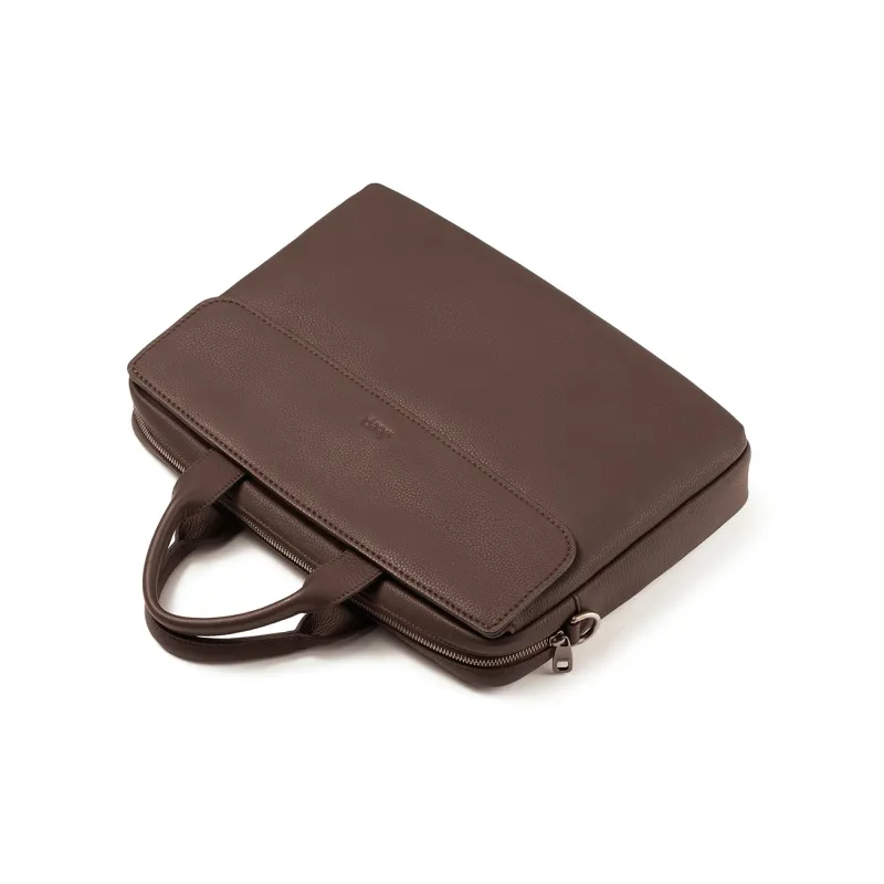 Jeep Top Grain Cow Leather, Pure Cow Leather Laptop Bag, One Shoulder Handbag Regular Men's Coffee-5