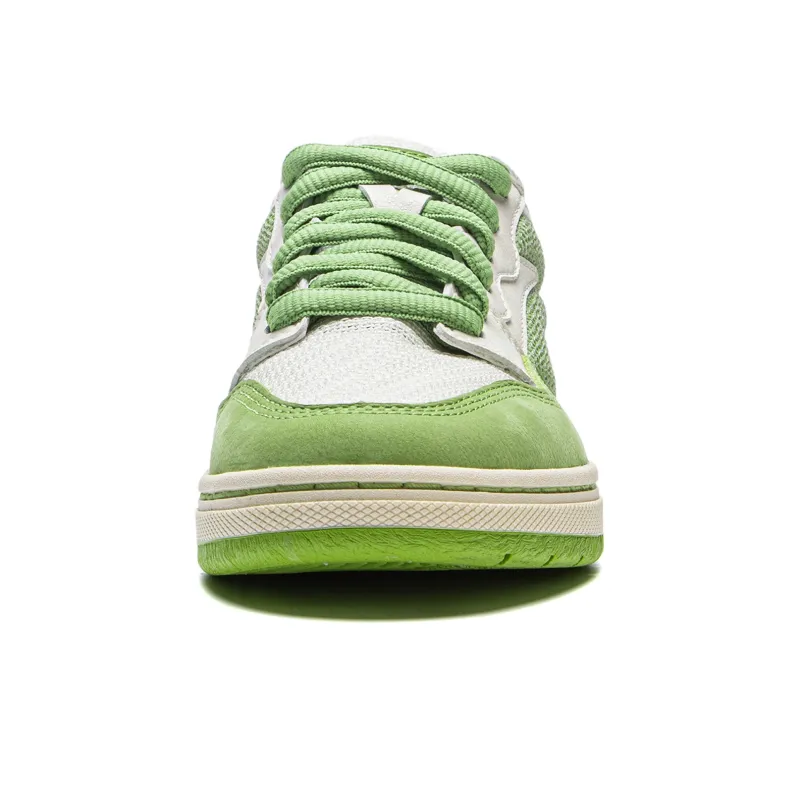 LiNing Wave Pros Cushioning Wear-Resistant Low-Top Skateboard Shoes Women's Green Ecru-4